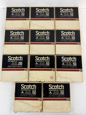 Vintage Used Scotch Reel to Reel Tapes Lot of 11 UNTESTED Condition UNKNOWN
