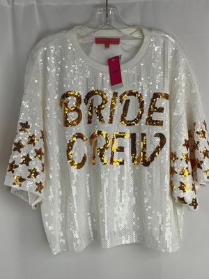 Simply Southern Bride Crew Sequin Top Size Large NWT