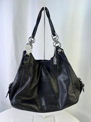 Vintage COACH Madison Mia Maggie Black Leather Shoulder Hobo Bag Large 15742