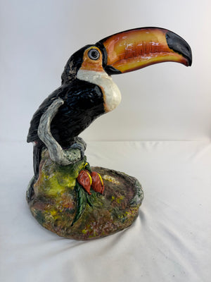 Vtg The Townsends Ceramic Toucan Bird Statue Large Signed California Pottery EX