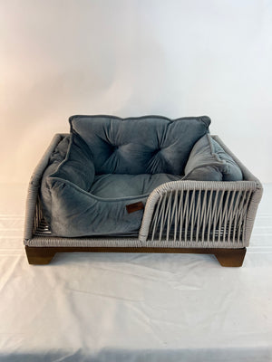 Raised Rectangle Woven Rope Pet Bed Sofa - For Small Dogs or Cats