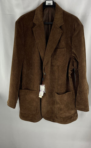 Axis Men's Brown Corduroy Single Breasted Blazer Sport Coat Size 2XB NWT