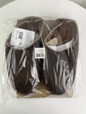 Muk Luks Bubble Sole Teddy Shearling Clog Slippers Brown Men's Large NEW