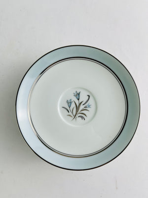 Noritake Bluebell Floral 5558 Bread Plates Japan Platinum Trim Set of 7 Vintage