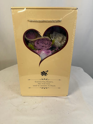 Preserved Purple Roses Bouquet Eternal Real Flowers Gift Box Ecuador New Sealed