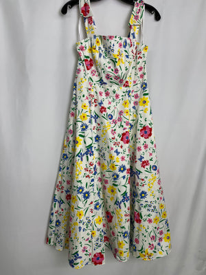 Kate Spade Garden Bouquet Fit-and-Flare Dress Cream Multi Size 4 NWT