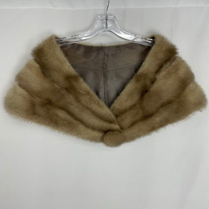 Vintage Unbranded Taupe Brown Mink Fur Shawl