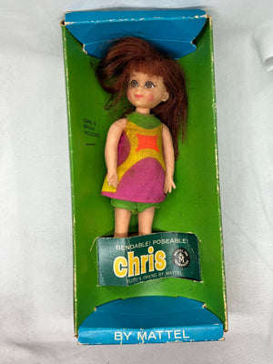 VTG 1966 Chris Doll Mattel Auburn Hair/Eyes #3570 Tutti's Friend Original Outfit