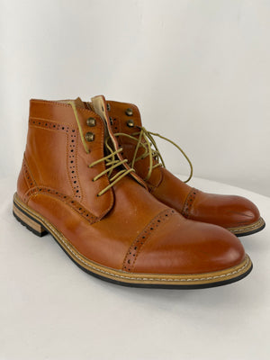 Bruno Marc Men's Bergen-03 Wingtip Derby Zipper Ankle Boots Size 12