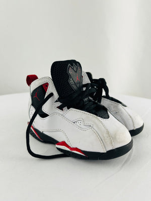 Jordan True Flight TD Toddler White Varsity Red Black Sneakers 7c | 343797-160