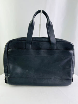 Coach Hamilton Black Pebbled Leather Briefcase Laptop Computer Bag | F54804