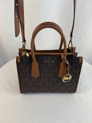 Michael Kors Women's Signature Mk Logo Small Satchel Crossbody