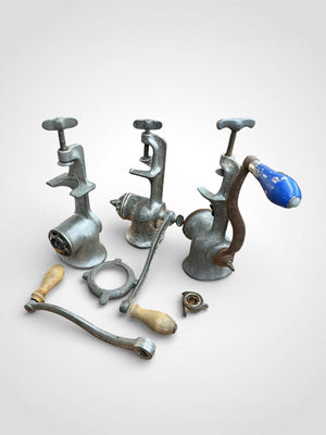 LF & C Two No.2 & No.25 Universal Food & Meat Chopper Meat Grinder Set of 3