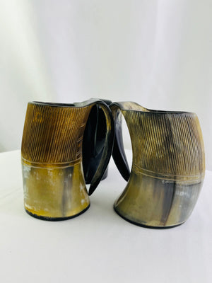 Medieval Viking Ox Horn Drinking Mugs Set of 3