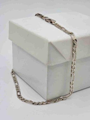 Italy 925 Sterling Silver Bracelet 3.6g Figaro Chain 9 in. Signed