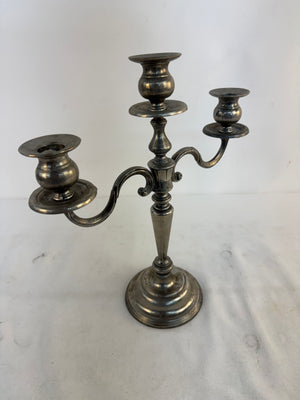 Vintage Silver Plated 3 Arm Candelabra 3 Light Candlestick Holder