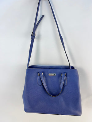 Kate Spade Laurel Way Evangelie Satchel Royal Blue Saffiano Leather Crossbody