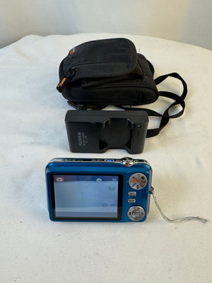 Fujifilm FinePix JV100 12MP Blue Digicam Tested Works Charger Battery Y2K Retro