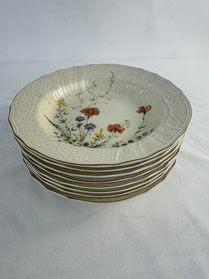 Lot of 8 Mikasa Margaux D1006 Rim Soup Bowls 9.25" Pasta Salad Vintage Japan