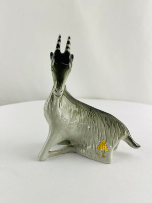 Royal Dux Bohemia Porcelain Ibex Mountain Goat Figurine #199 Pink Triangle Mark