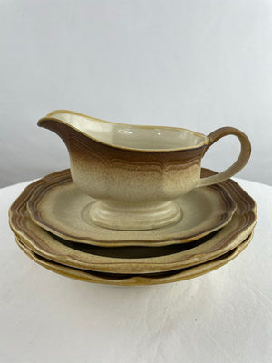 Mikasa Whole Wheat E8000 Granola Stoneware Serving Bowls & Gravy Boat w/ Saucer