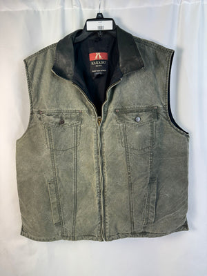 Kakadu Traders Australia Men's 3XL Concealed Carry Vest Leather Trim 8MV03