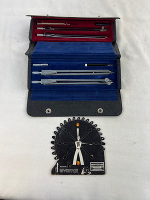 Vtg US Navy Drafting & Semaphore Set K&E Charvoz Navigators Plotting Kit 1967