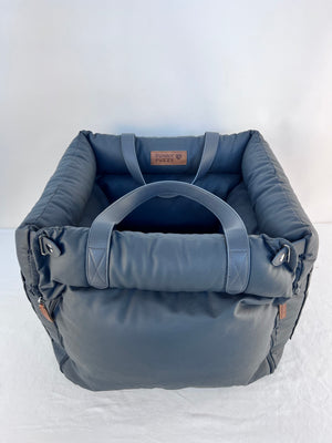 FUNNYFUZZY Urban Voyager Dog Car Booster Seat Travel Bed Faux Leather Abyss Blue