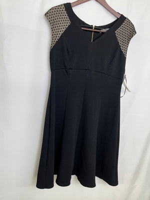 Danny & Nicole Black Nude Dressy Lace Overlay Cocktail Dress Women's 12 NWT