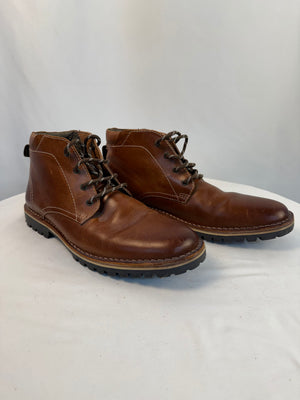 Steve Madden P-NATE 247 Men's Cognac Leather Lace-Up Chukka Ankle Boots 11.5