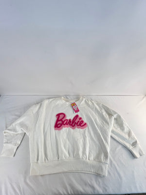 Wrangler Barbie Oversized Fleece Crewneck Sweatshirt Womens L White 112344810