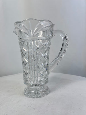 Coventry Crystal Clear Industries 32oz Water Pitcher 9" Heavy Cut Glass Vintage