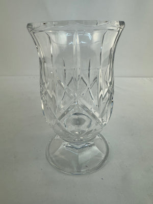 Gorham Crystal Lady Anne Hurricane Vase Candle Holder 8.75” Footed Discontinued