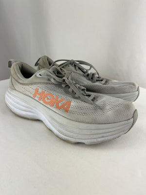 Hoka One One Bondi 8 Max Cushioned Road Running Sneakers Gray Women's 9.5B