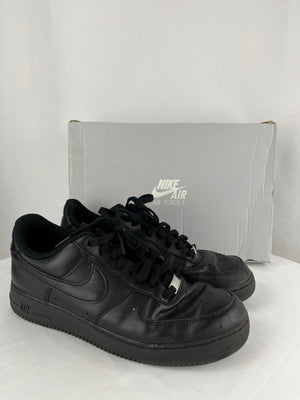 Nike Air Force 1 07 Black Sneakers Men's 10 Women's 11.5