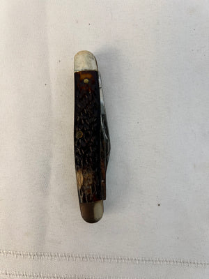 1930-55 Kutmaster Utica USA 3-Blade Stockman Pocket Knife 4” Vintage Antique