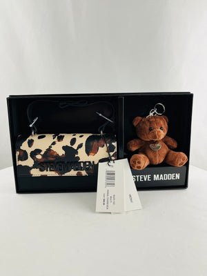 Steve Madden Multi Animal Charm Box with Shoulder Bag & Teddy Keychain NWT
