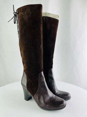 Naturalizer N5 Comfort Milano Brown Leather Suede Knee High Women's Boots 7M