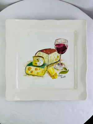Effetti d'Arte Ceramic Wine & Cheese Platter by Mauro Bartoli Made in Italy
