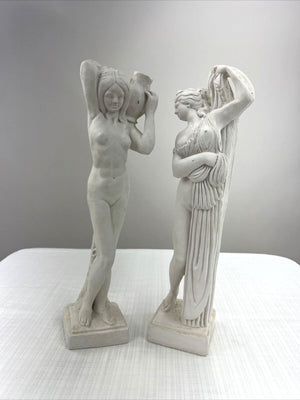 VTG Pair of Ancient Greek Nude Goddess Female Statue Figurines Replicas