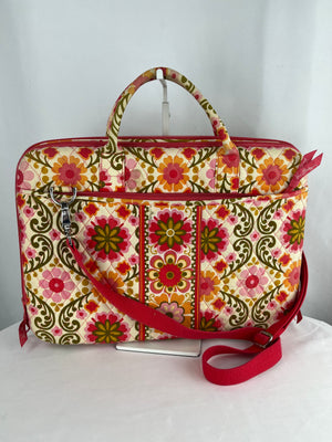 Vera Bradley Folkloric Floral Pink Hard Shell Tech Laptop Crossbody Case