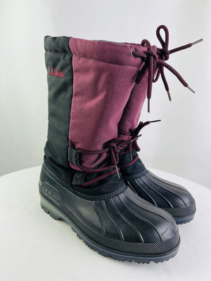 L.L.Bean Northwood Waterproof Rubber Winter Snow Boots Wool Lined Boots Size 7