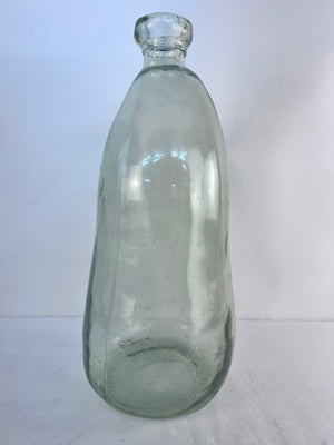 20" Abstract Handmade Tall Curved Spanish Bottle Neck Recycled Glass Vase