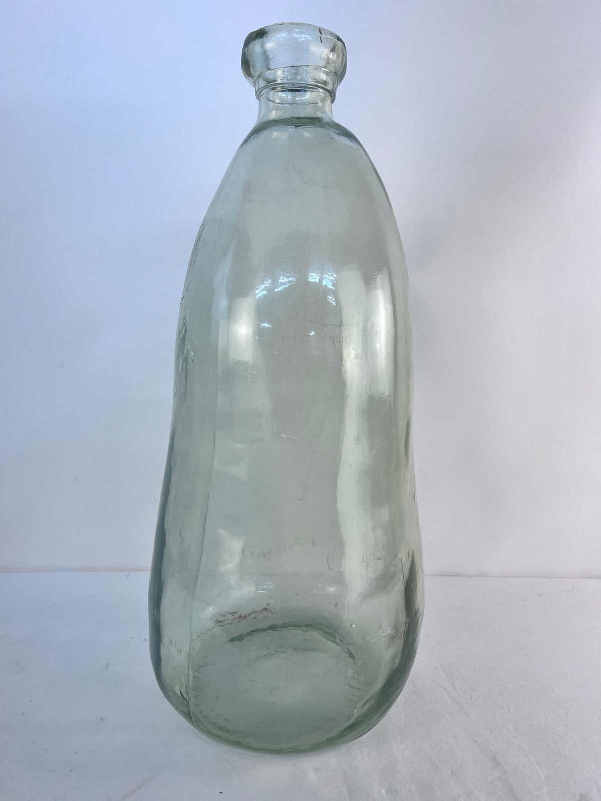 20" Abstract Handmade Tall Curved Spanish Bottle Neck Recycled Glass Vase