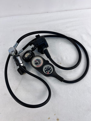 Vintage IDI Scuba Regulator Set w/ Razor 2nd Stage & 3 Gauge Console Compass