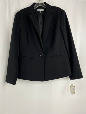 Kasper Crepe One Button Black Blazer Women's 14 NWT