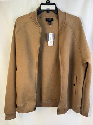 Magaschoni Man Bomber Jacket Men's Medium M Camel Brown Knit Full Zip NWT
