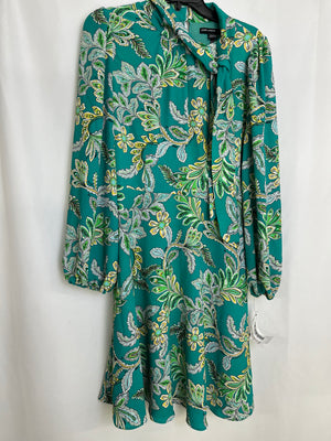 Maggy London Seafoam Green Paisley Print A-Line Tie Neck Dress Size 8 NWT
