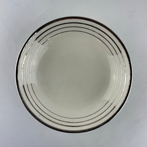 RARE Vintage Century By Salem Warranted Platinum Gold Lined Alloy Pasta Bowls 6
