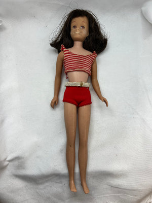 Vintage 1963 Scooter #2 Doll Mattel Brunette in Original Swimsuit